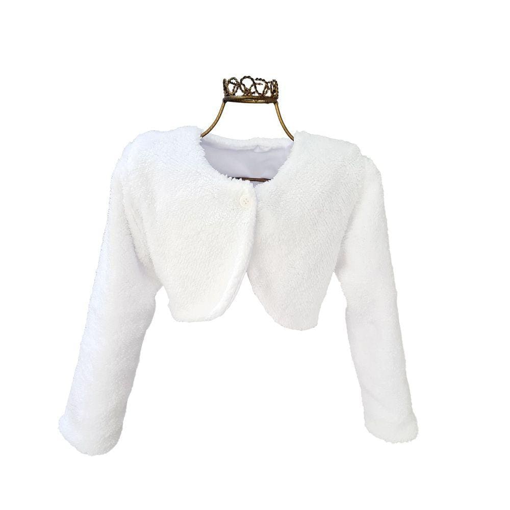 Bolero Infantil Casaquinho Branco Festa Batizado Luxo