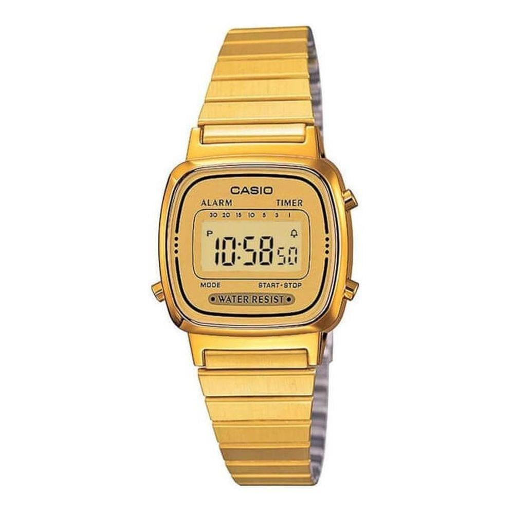 Relógio Casio Feminino Digital Vintage Dourado LA670WGA-9DF