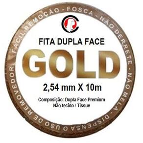 Fita Adesiva GOLD Dupla Face Rolo 10m x 2,54cm