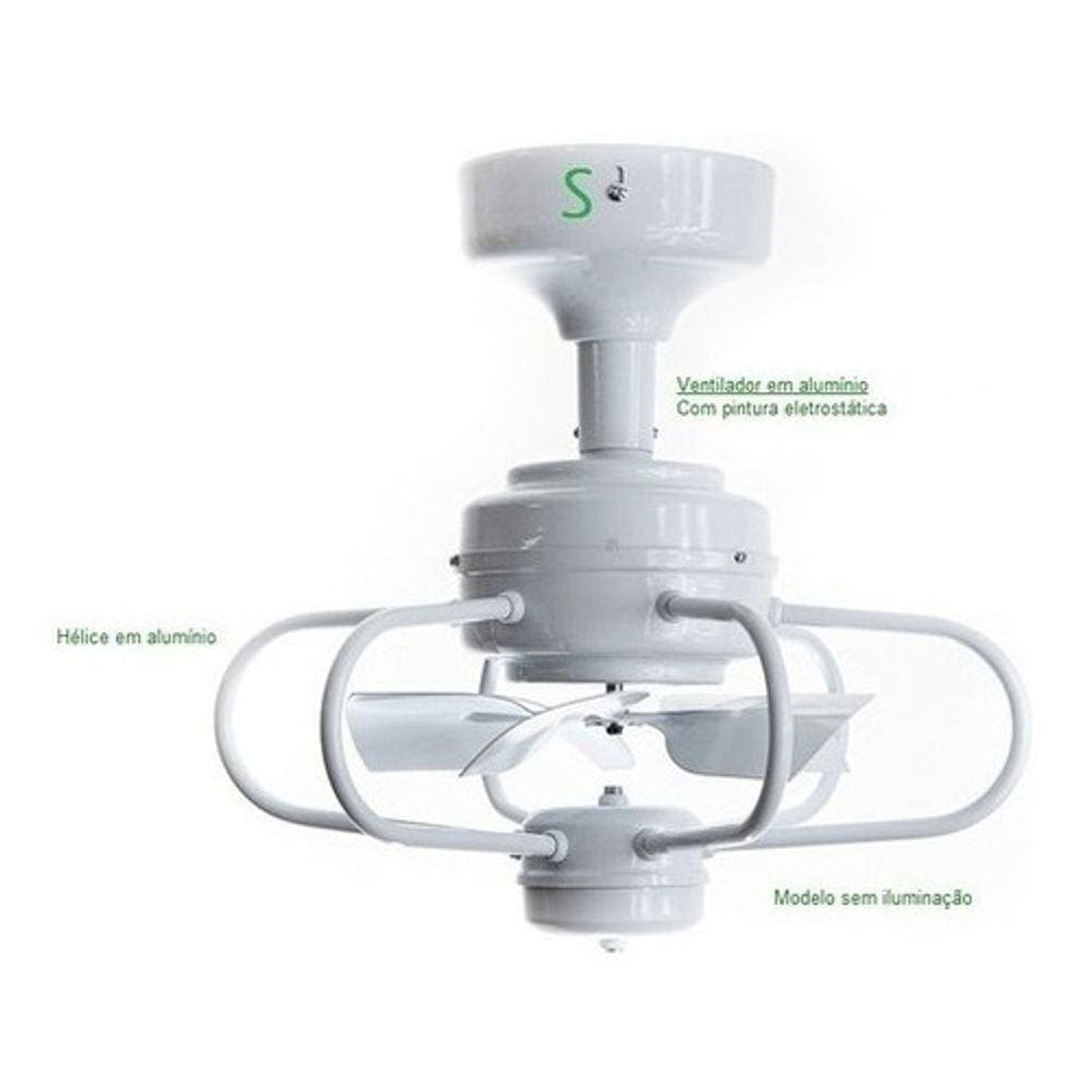 Ventilador De Teto Eclipse S/lamp Acvent 8029 Branco Bivolt