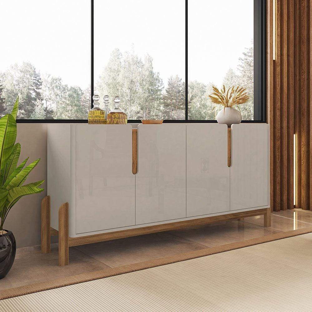 Buffet 160cm 4 Portas Lizz Casa D Off White/Cedro