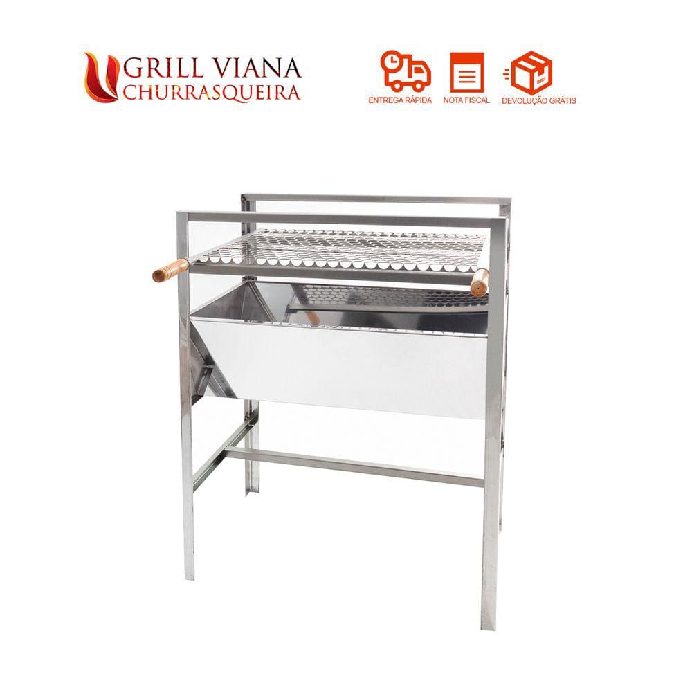 Churrasqueira Inox portátil fácil manuseio I-50