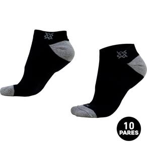 Meia HUPI Casual Soft Preto e Cinza - Kit 10 Pares Unissex