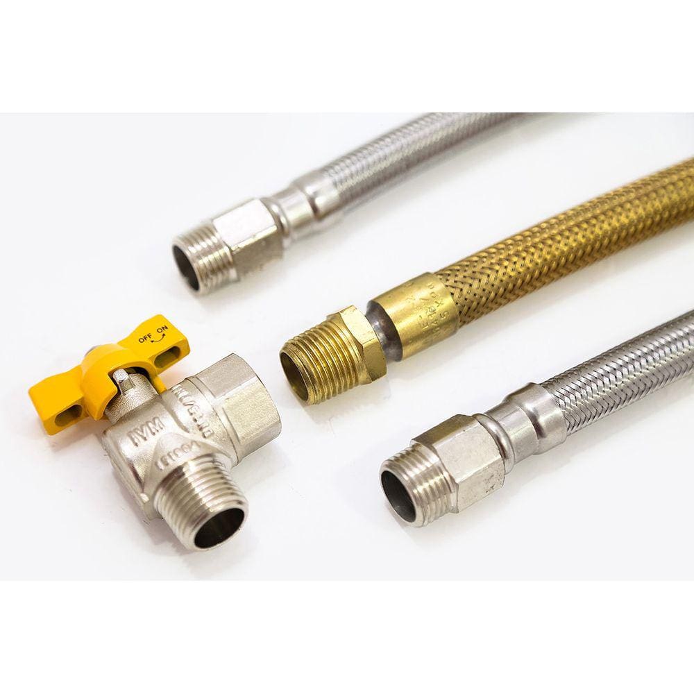 Kit Para Instalação De Aquecedor A Gás Aço Inox 1/2`` 40cm