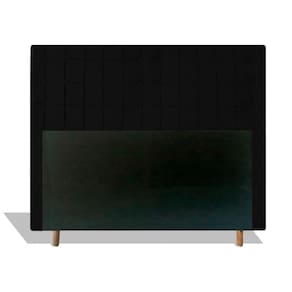 Cabeceira Estofada Paris 90cm Cama Box Solteiro Suede Preto