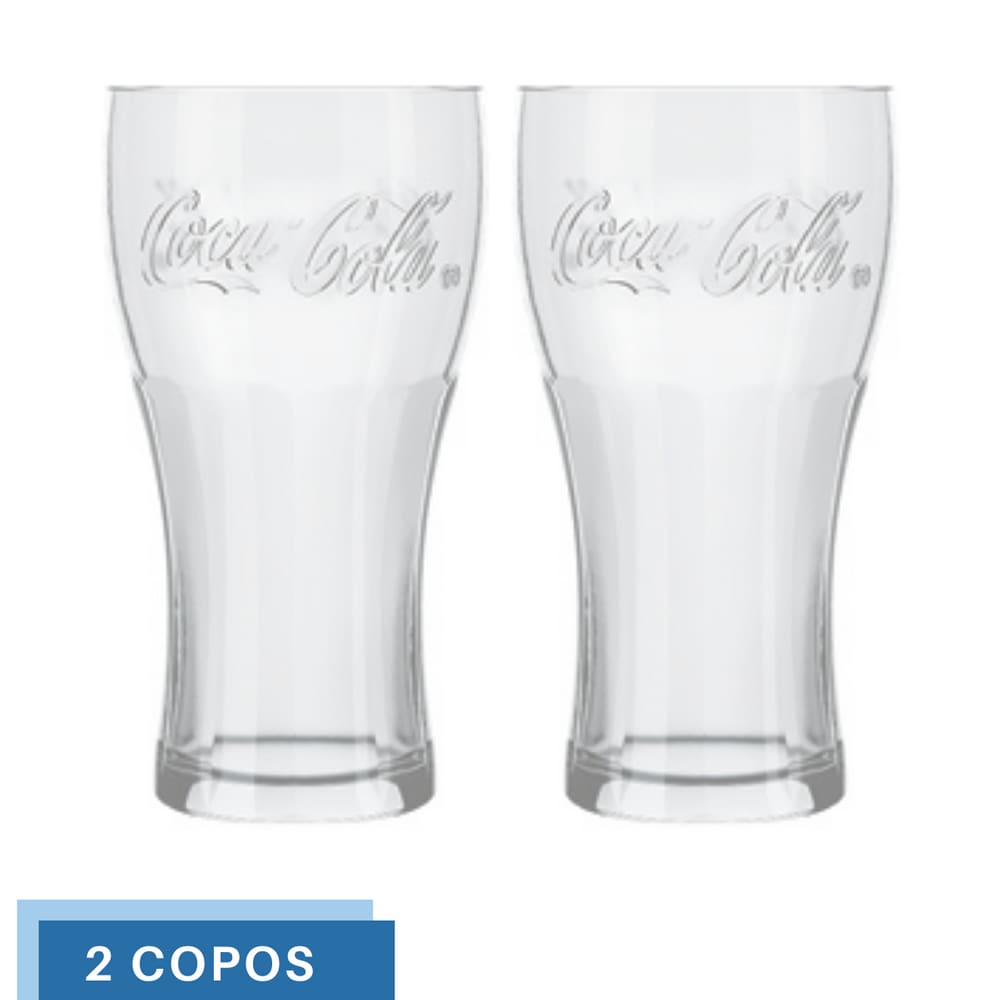 Jogo 2 Copos de Vidro 300ML Coca-Cola Transparente Nadir