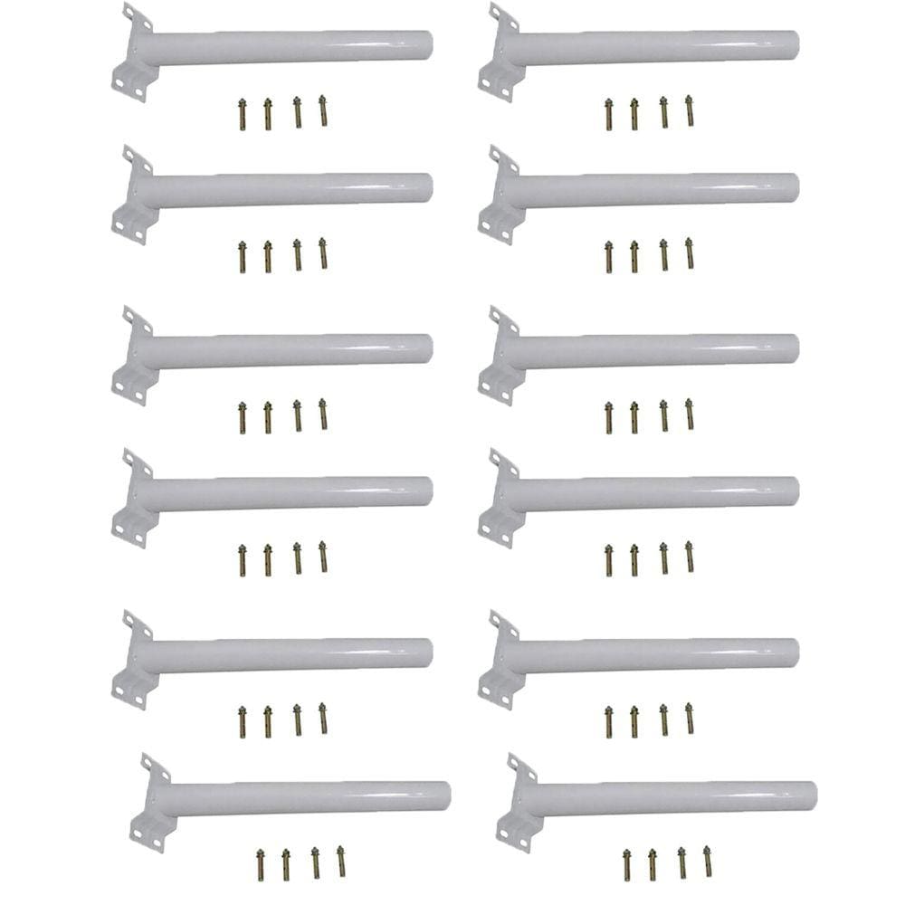 Suporte Barra Poste Apoio Luminaria Solar Parede Rua Kit 12 Und Jardins Casa Quintal