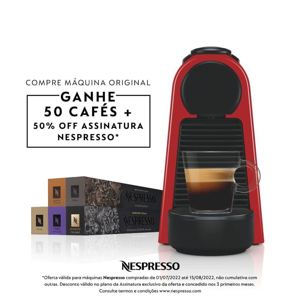 Cafeteira nespresso essenza mini d30 vermelha 220v com 40 capsula Black