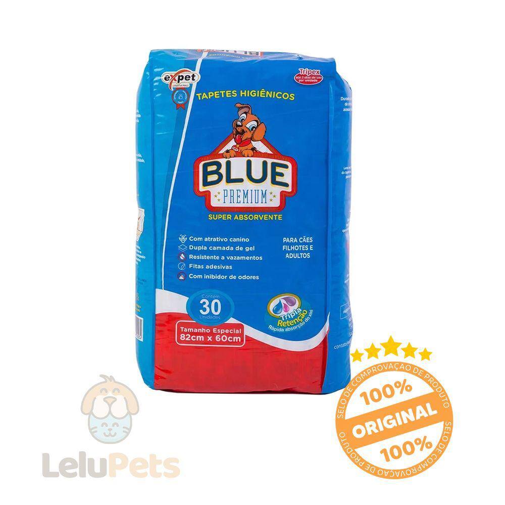 Tapete Higiênico para Cães Blue Premium 30 Unidades