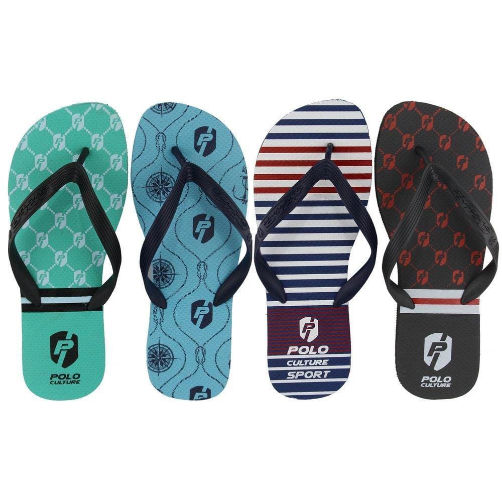 Kit 4 Chinelos Masculino Polo Culture Leve Estampado