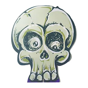 Enfeite de Mesa Caveira Halloween MDF - 22cm x 19cm