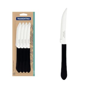 Conjunto de Facas para Churrasco Tramontina Leme com Lâminas em Aço Inox e Cabos de Polipropileno Preto 12 Peças