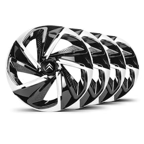 Jogo Calota Nitro Aro 14 Preta / Prata Emblema Preto Citroen Picasso
