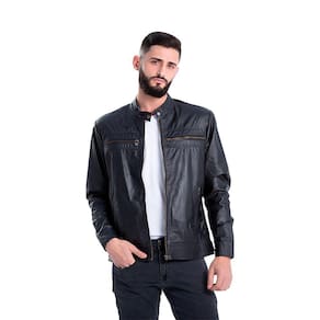 Jaqueta de Couro Slim Preta