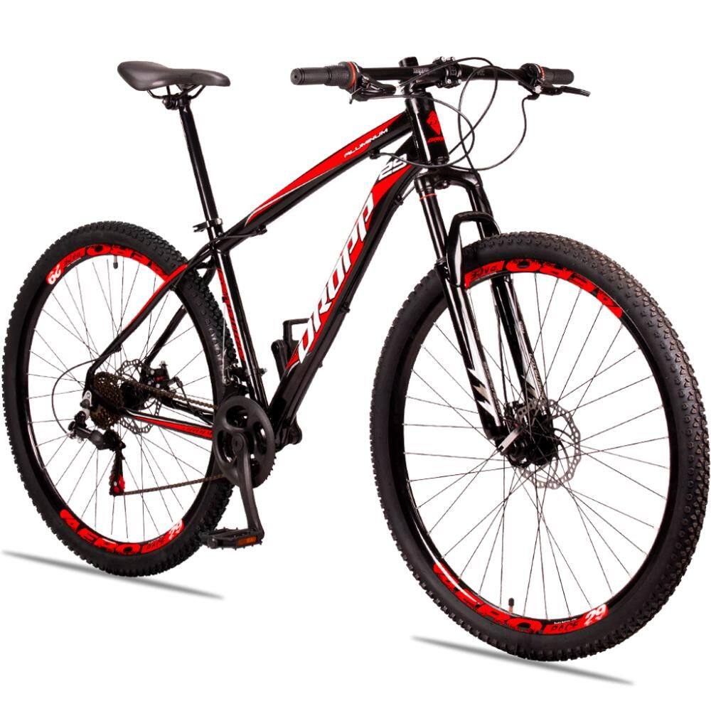 Bicicleta Dropp Aluminum T21 Aro 29 Susp. Dianteira 21 Marchas - Preto/vermelho