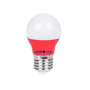 Lâmpada Led Bolinha Colors 3W VERMELHO - OUROLUX (05434)