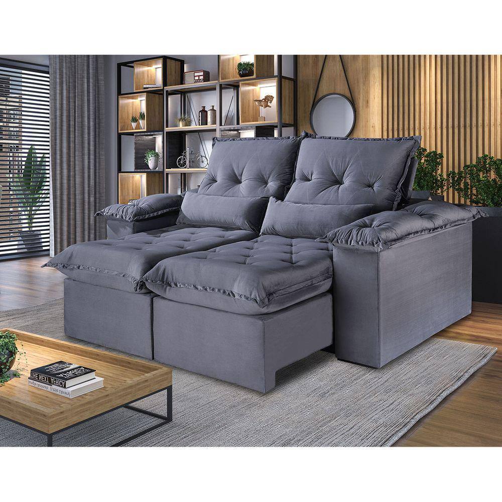 Sofa retratil e reclinavel preto 1 90 Black Friday | Vale Pix - Casas Bahia