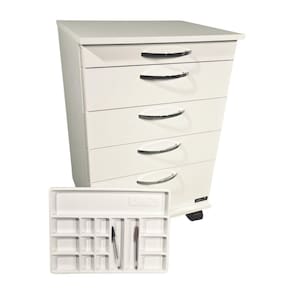 Gaveteiro Hospitalar Com Rodízios E 4 Gavetas - Mdf Branco