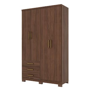 Guarda Roupa Solteiro City 4 Portas Castanho - Henn