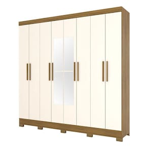 Guarda Roupa Casal B51 Nature Off White com Espelho - Briz Móveis