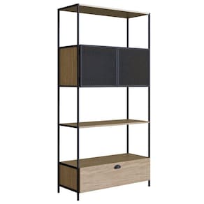 Estante Livreiro 2 Portas 1 Gaveta Estilo Industrial York Hanover/Preto - Artesano