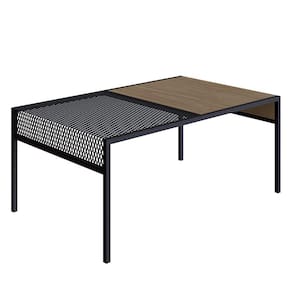 Mesa de Centro Retangular Estilo Industrial York Hanover/Preto - Artesano