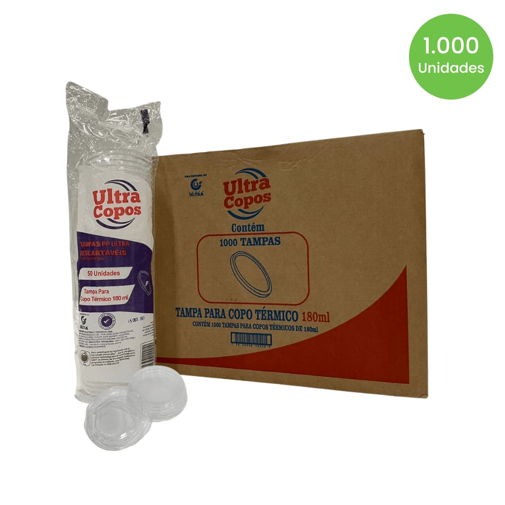 Tampa para Copo de isopor de 180ml Ultratherm com 1.000 unidades