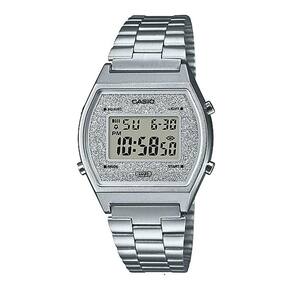 Relógio Casio Feminino Digital Vintage Glitter Prata B640WDG-7DF