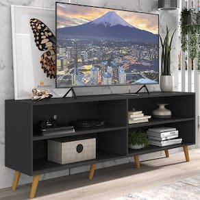 Rack para TV 75" Retrô Jazz Multimóveis MP1017 Preto/Natural