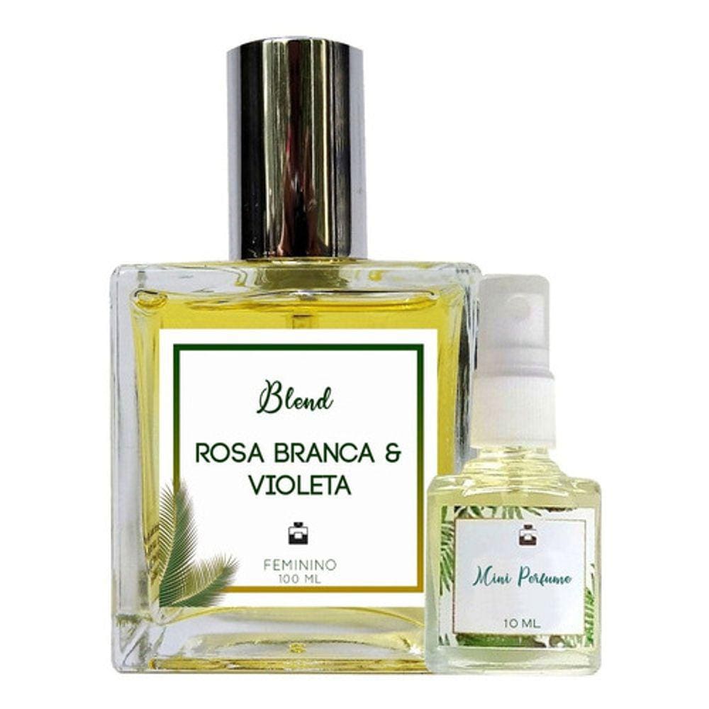 Perfume Rosa Branca & Violeta 100ml Feminino - Blend de Óleo Essencial Natural + Perfume de presente