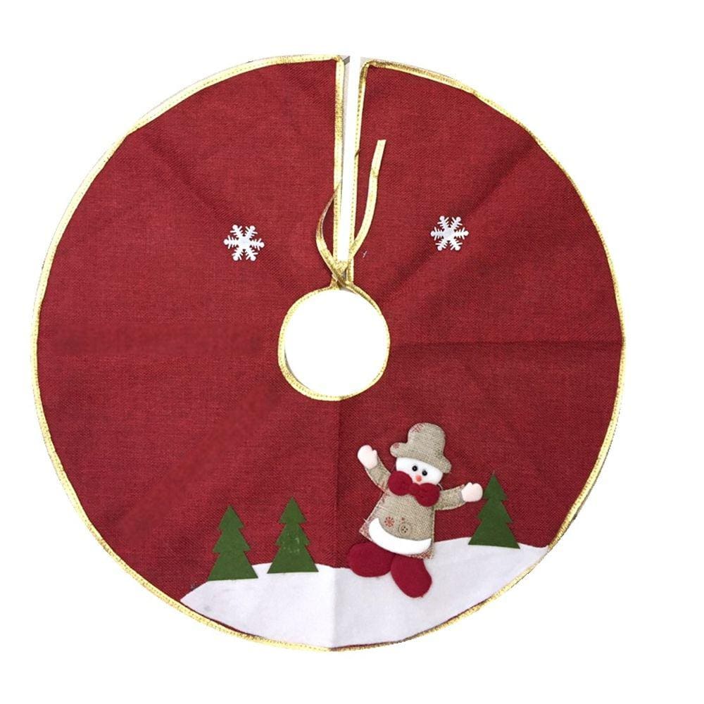 Saia para Árvore de Natal Decorada Rústica Vinho Boneco de Neve 60cm - Master Christmas