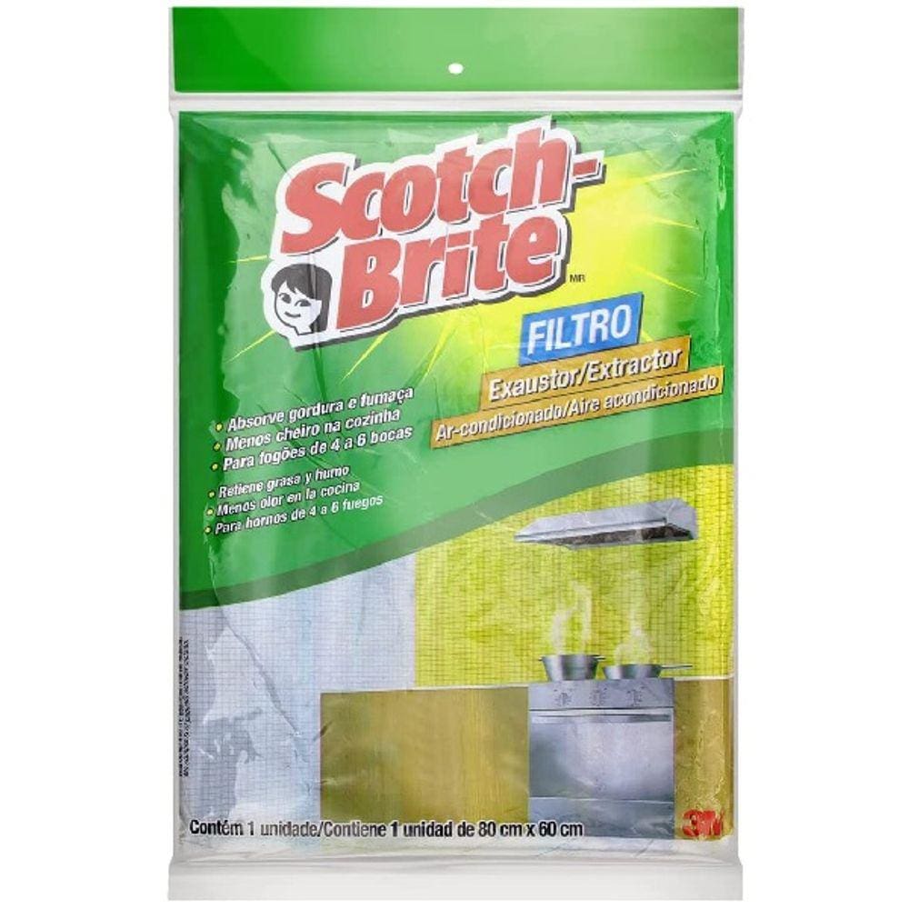Kit com 3 Filtro para Coifa Exaustor SCOTCH-BRITE 3M 80CM X 60CM