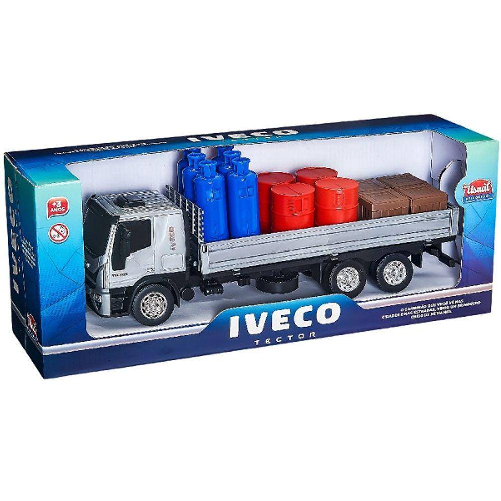 Caminhão Iveco Tector Baú com acessórios - Usual Brinquedos - Azul