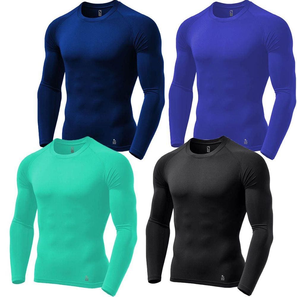 Kit C/ 4 Camisas de Compressão Térmica Stigli Pro Proteção FPU 50+ Manga Longa