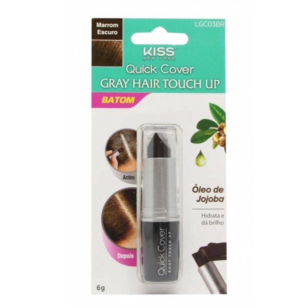Retoque De Raiz Stick Quick Cover Kiss New York Marrom Escuro 6g