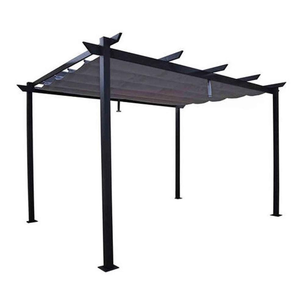 Pergolado Aluminio Cinza Escuro 400x282cm Premium Outdoor