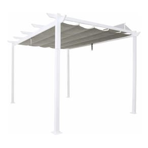 Pergolado Aluminio Cinza E Branco 400x282cm Premium Outdoor