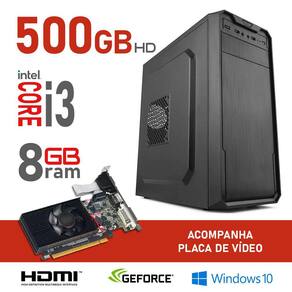 PC Gamer Completo Intel Core I5 8GB HD 500GB Geforce GT 1030 2GB Monitor  HDMI LED 19.5 FoxPC IPower PGFPIP-3LED, Produto