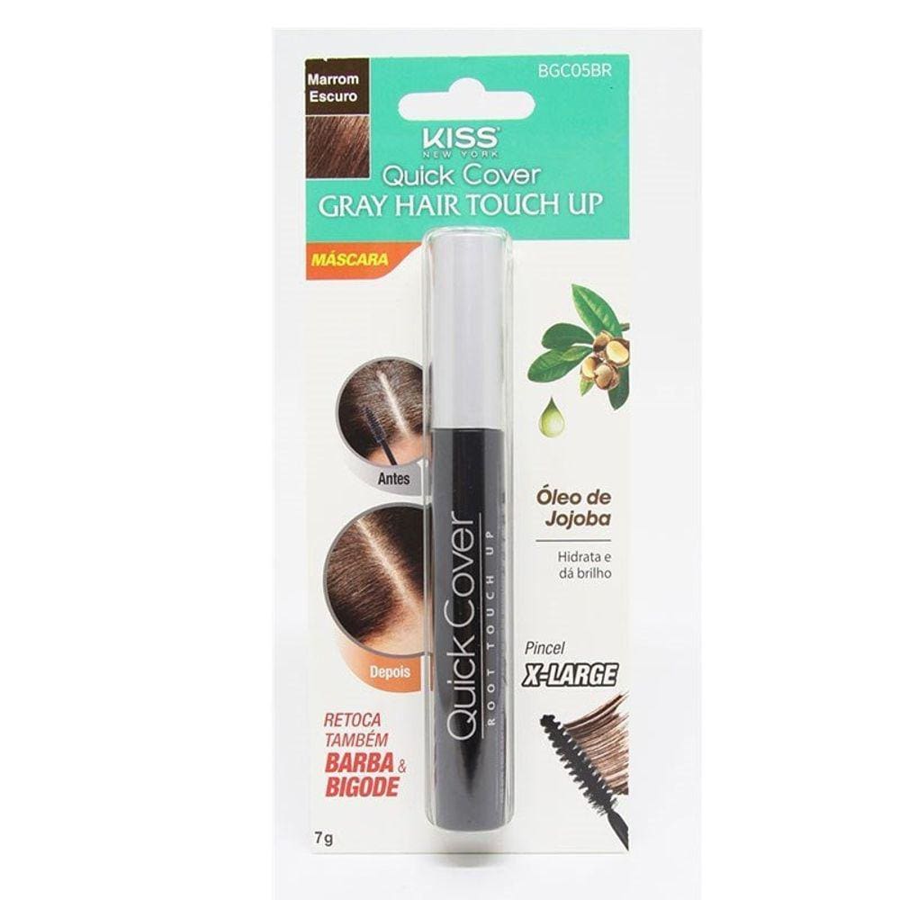 Retoque De Raiz Líquido Quick Cover Kiss New York Marrom Escuro 7g