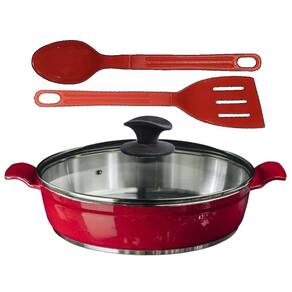 Frigideira Vermelho Alumínio Fundido Usinado Talher03 AA30cm