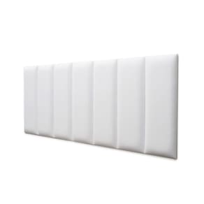 Placas Cabeceira Modulada Adesiva Casal Estofada 140cm x 60cm Kit 7 Placas - Courino Branco