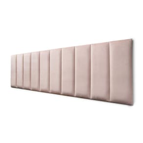 Placas Cabeceira Modulada Adesiva King Estofada 200cm x 60cm Kit 10 Placas - Veludo Nude