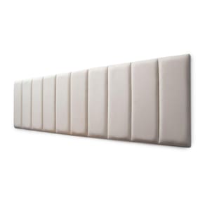 Placas Cabeceira Modulada Adesiva King Estofada 200cm x 60cm Kit 10 Placas - Suede Off White