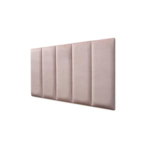 Placas Cabeceira Modulada Adesiva Solteiro Estofada 100cm x 60cm Kit 5 Placas - Veludo Nude