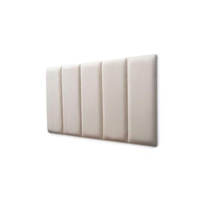Placas Cabeceira Modulada Adesiva Solteiro Estofada 100cm x 60cm Kit 5 Placas - Suede Off White