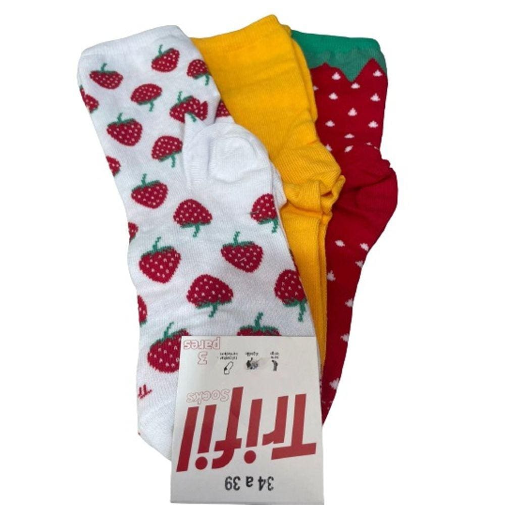 Meia Kit 3 Pares Feminino Casual Cano Longo Algodão Trifil T6004k