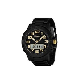 Relogio XGames masculino digital analogico preto dourado aço inox a prova dagua XMNSA003 P2PX