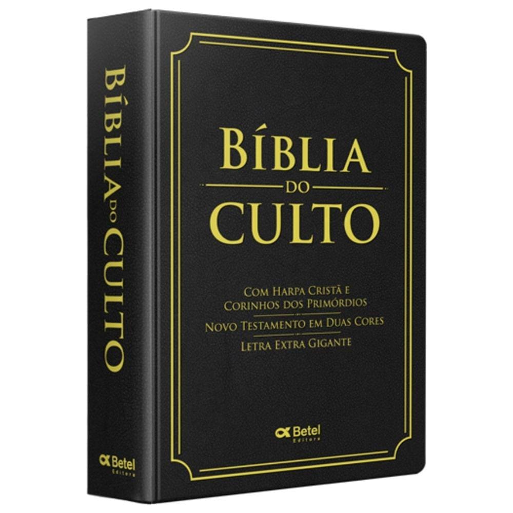 Bíblia Do Culto clássica Luxo c. harpa Preta e índice