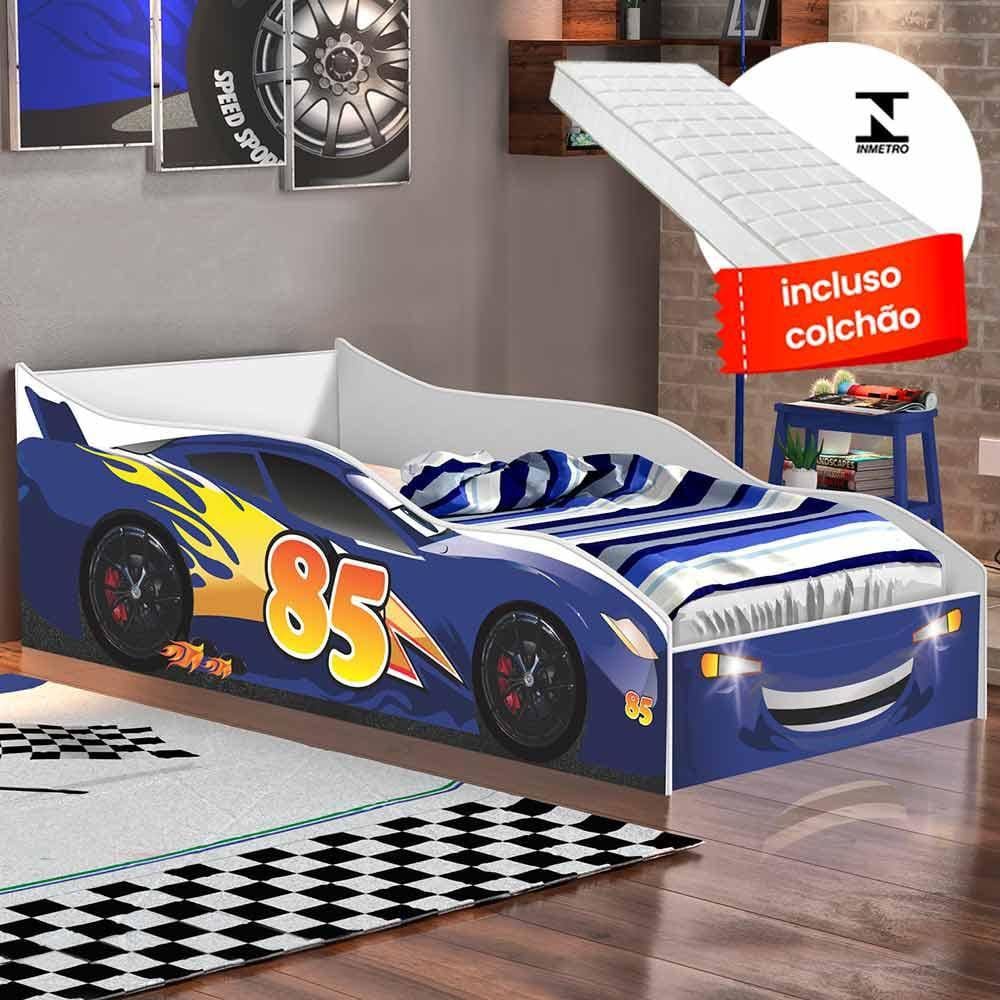 Cama Carro Drift Infantil Azul - 1 Cama