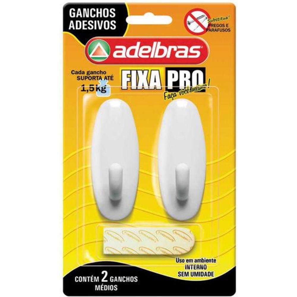 Gancho Plástico Auto Adesivo Removível 80X30mm 821000001